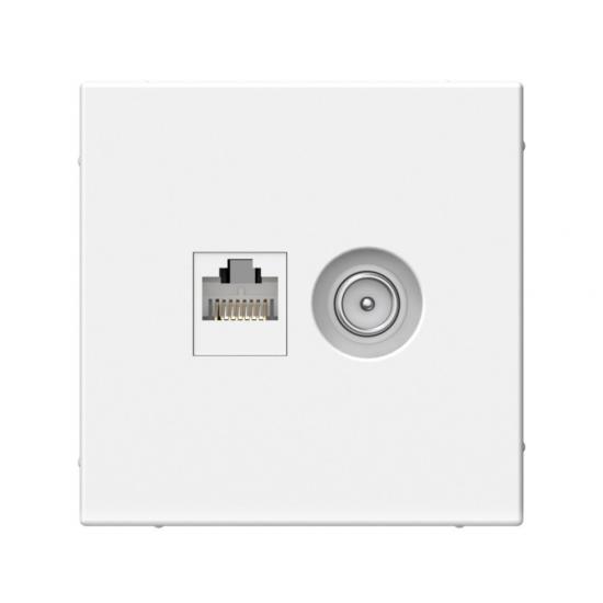 РОЗЕТКА двойная ТВ + компьютерная RJ45  