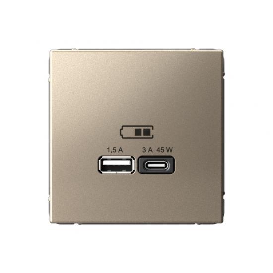  USB РОЗЕТКА A + тип-C 45Вт высокоскор.заряд.  