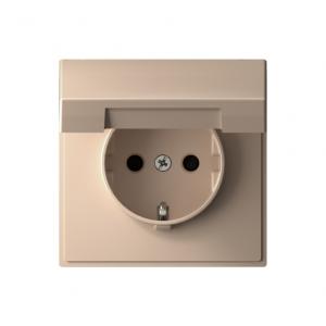 РОЗЕТКА с заземл. с крышкой IP20   Песочный