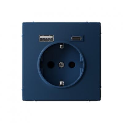 РОЗЕТКА 16 А с 2 USB А+С 1 порт 20 А5 А   Аквамарин