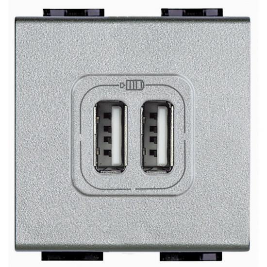 LL разъем д/зарядки 2хUSB алю