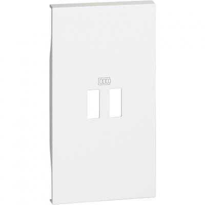 KW12C - LIVING NOW. Лицевая панель для зарядных устройств USB 2 модуля.Цвет Белый.