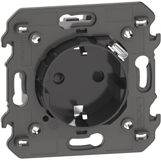KG4141USB - LIVING NOW. Розетка комбинированная немецкого стандарта 2R+З со встроенным зарядным устройством USB C ~250В 16А/=5В 1.5А 2 модуля.Цвет Черный.