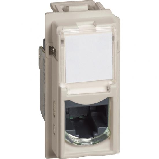 LIVING NOW. Розетка компьютерная RJ45 cat5e UTP 1 модуль.Цвет Песочный.