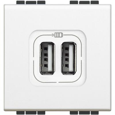 LL разъем д/зарядки 2хUSB бел