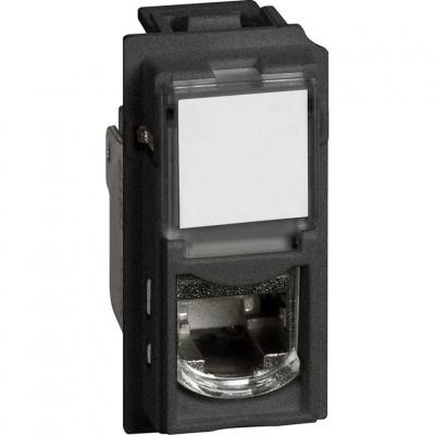 LIVING NOW. Розетка компьютерная RJ45 cat6 UTP 1 модуль.Цвет Черный.