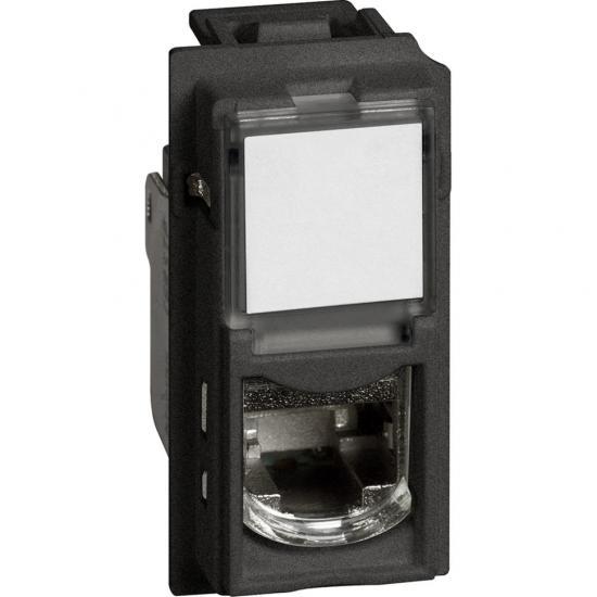 LIVING NOW. Розетка компьютерная RJ45 cat6 UTP 1 модуль.Цвет Черный.