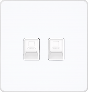 Розетка компьютерная двойная System Electric Infinity RJ45 5 кат., арктический лед FSE000185
