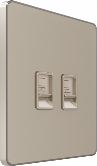 Розетка компьютерная двойная System Electric Infinity RJ45 6A кат., песчаный берег FSE000588