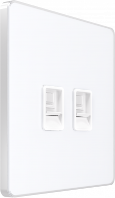 Розетка компьютерная двойная System Electric Infinity RJ45 6A кат., арктический лед FSE000188