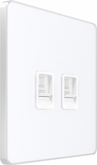 Розетка компьютерная двойная System Electric Infinity RJ45 6A кат., арктический лед FSE000188