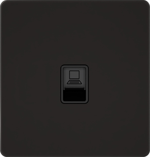 Розетка компьютерная одинарная System Electric Infinity RJ45 6A кат., полярная ночь FSE001086
