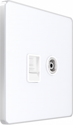 Розетка TV и интернет розетка System Electric Infinity RJ 45, 5 кат., арктический лед FSE000189