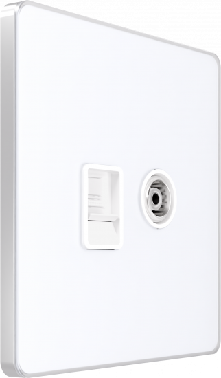 Розетка TV и интернет розетка System Electric Infinity RJ 45, 5 кат., арктический лед FSE000189