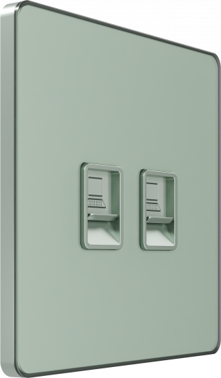 Розетка компьютерная двойная System Electric Infinity RJ45 5 кат., таежное утро FSE000885