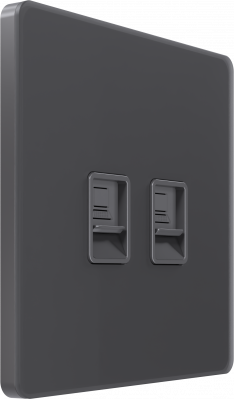 Розетка компьютерная двойная System Electric Infinity RJ45 5 кат., вулканический пепел FSE000785