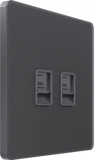 Розетка компьютерная двойная System Electric Infinity RJ45 5 кат., вулканический пепел FSE000785