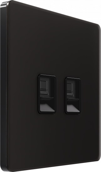 Розетка компьютерная двойная System Electric Infinity RJ45 6A кат., полярная ночь FSE001088