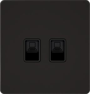Розетка компьютерная двойная System Electric Infinity RJ45 6A кат., полярная ночь FSE001088