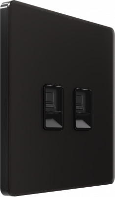 Розетка компьютерная двойная System Electric Infinity RJ45 6A кат., полярная ночь FSE001088