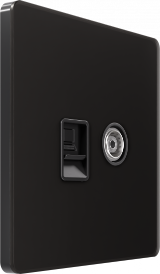 Розетка TV и интернет розетка System Electric Infinity RJ 45, 5 кат., полярная ночь FSE001089