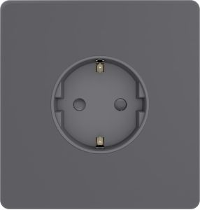 Розетка с заземлением со шторками System Electric Infinity 16А/250В, вулканический пепел FSE000745