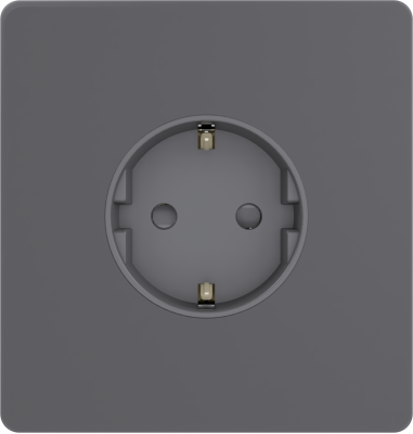 Розетка с заземлением со шторками System Electric Infinity 16А/250В, вулканический пепел FSE000745