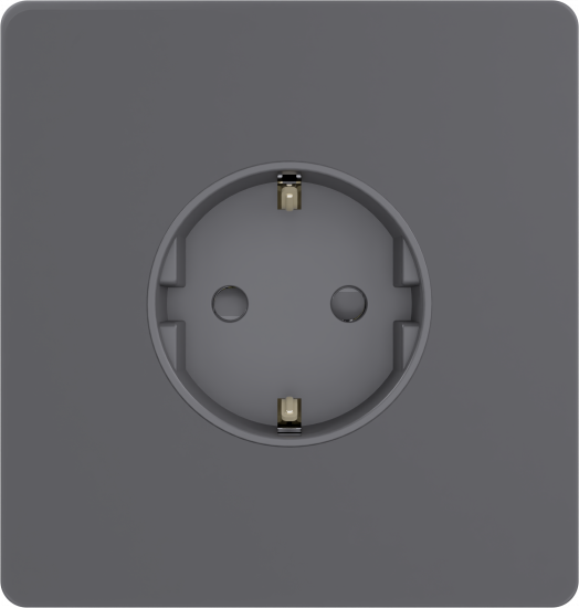 Розетка с заземлением со шторками System Electric Infinity 16А/250В, вулканический пепел FSE000745
