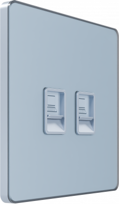 Розетка компьютерная двойная System Electric Infinity RJ45 6A кат., стальное небо FSE001188
