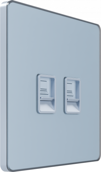 Розетка компьютерная двойная System Electric Infinity RJ45 6A кат., стальное небо FSE001188