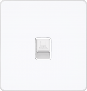 Розетка компьютерная одинарная System Electric Infinity RJ45 6A кат., арктический лед FSE000186