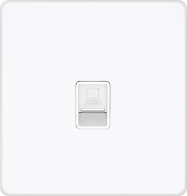Розетка компьютерная одинарная System Electric Infinity RJ45 6A кат., арктический лед FSE000186
