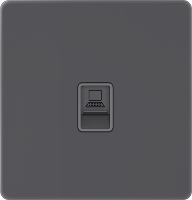 Розетка компьютерная одинарная System Electric Infinity RJ45 5 кат., вулканический пепел FSE000783
