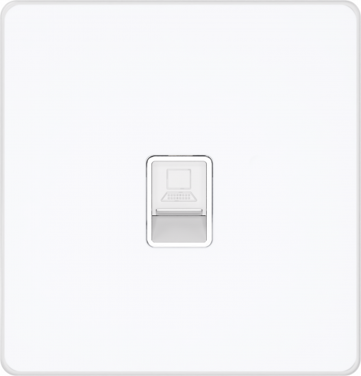 Розетка компьютерная одинарная System Electric Infinity RJ45 6A кат., арктический лед FSE000186