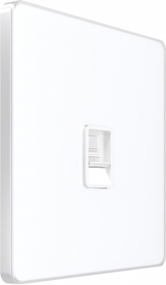 Розетка компьютерная одинарная System Electric Infinity RJ45 6A кат., арктический лед FSE000186