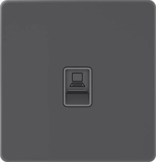 Розетка компьютерная одинарная System Electric Infinity RJ45 5 кат., вулканический пепел FSE000783