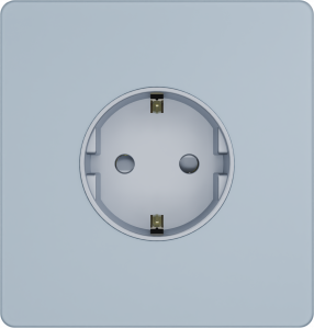 Розетка с заземлением со шторками System Electric Infinity 16А/250В, стальное небо FSE001145