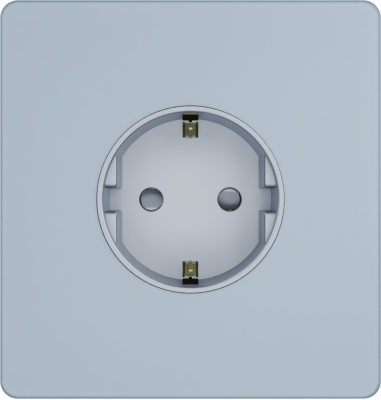 Розетка с заземлением со шторками System Electric Infinity 16А/250В, стальное небо FSE001145