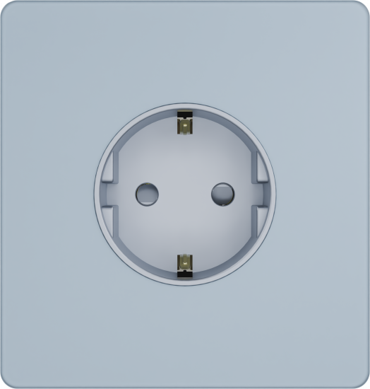 Розетка с заземлением со шторками System Electric Infinity 16А/250В, стальное небо FSE001145