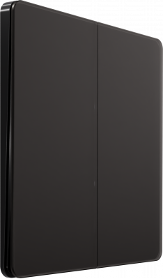 Выключатель двухклавишный кнопочный System Electric Infinity 10А, полярная ночь FSE001017