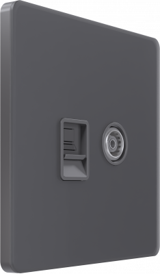 Розетка TV и интернет розетка System Electric Infinity RJ 45, 5 кат., вулканический пепел FSE000789