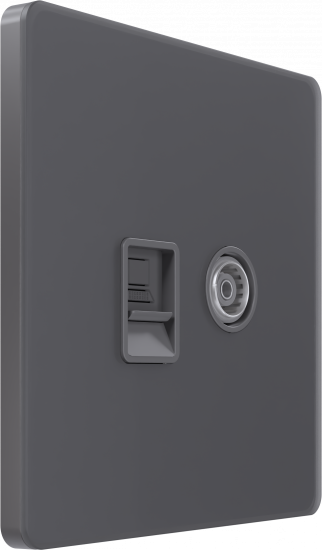 Розетка TV и интернет розетка System Electric Infinity RJ 45, 5 кат., вулканический пепел FSE000789
