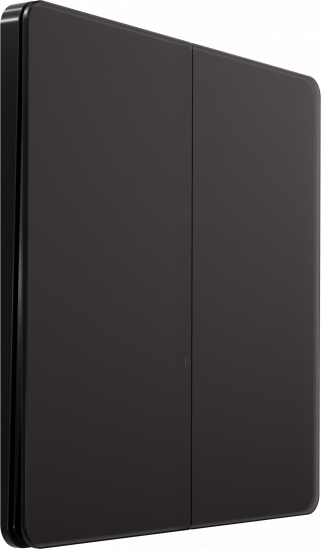 Выключатель двухклавишный кнопочный System Electric Infinity 10А, полярная ночь FSE001017