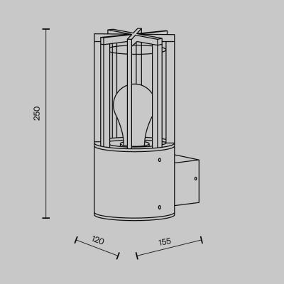 Настенный светильник (бра) Баррель / Barrel E27x1 15Вт IP 54
