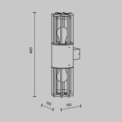 Настенный светильник (бра) Баррель / Barrel E27x2 15Вт IP 54