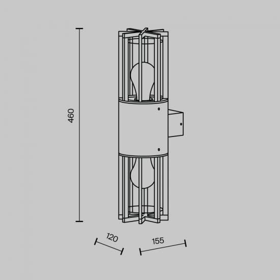 Настенный светильник (бра) Баррель / Barrel E27x2 15Вт IP 54
