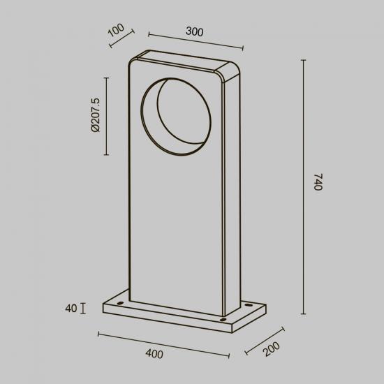 Ландшафтный светильник Бетон / Betone 3000К 7Вт IP 65
