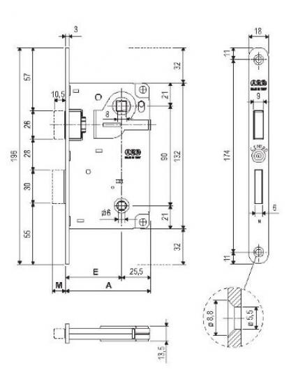 AGB Art. B040065022 Centro Focus Механизм вж ант бронза 90мм