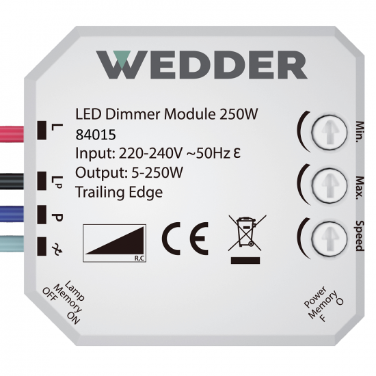 Светорегулятор компактный LED диммер в подрозетник  max. 250W