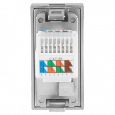 Розетка DEC RJ45 UTP кат.5e, 1мод., алюм. матовая (22.5х45мм)